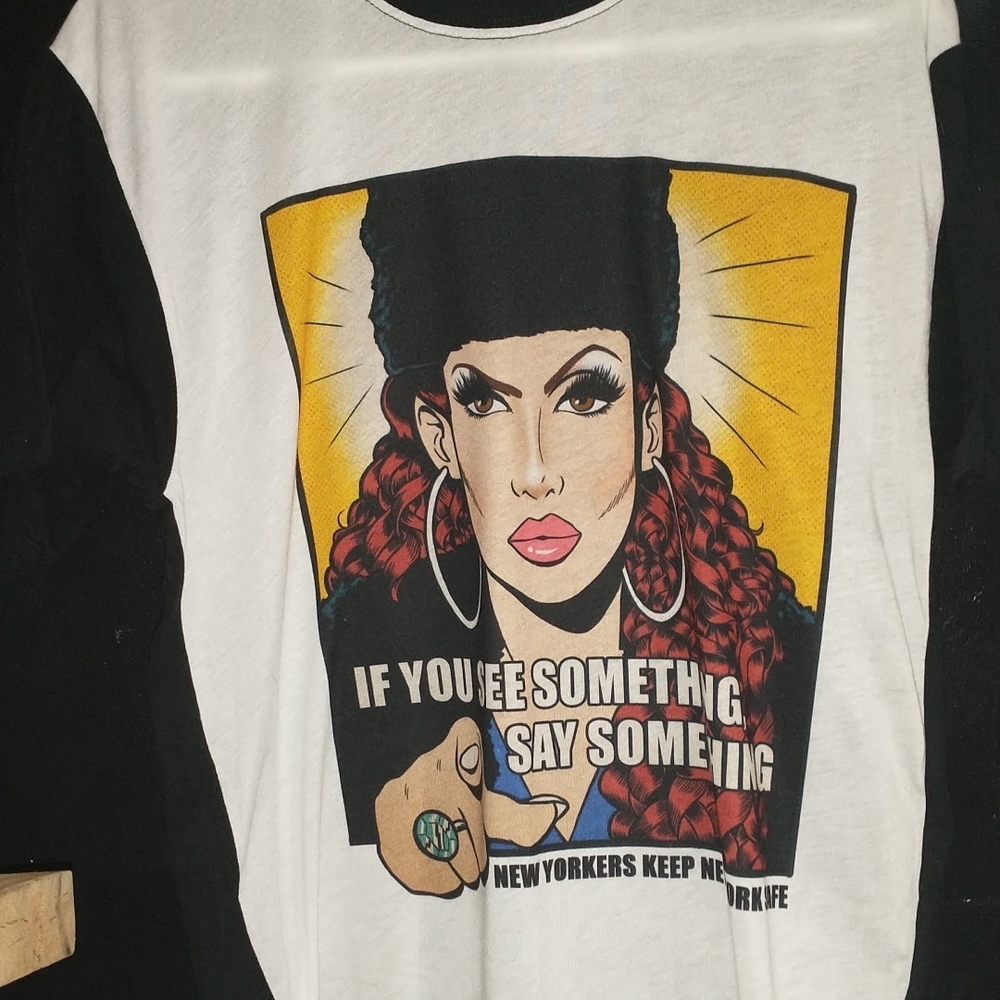 Graphic White and Black Women's Top